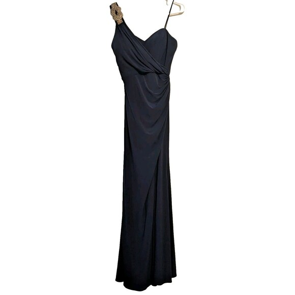 Xscape Dresses & Skirts - Xscape Womens Size 2P Navy Embellished Night Gown Maxi Dress Wedding Elegant